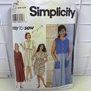 1990's Simplicity Women's Dress Pattern 7152 Size GG 26W-32W Cut
